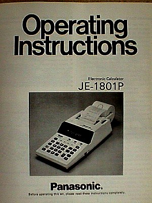 Panasonic JE-1801P Electronic Printing Calculator.JPG (50261 bytes)